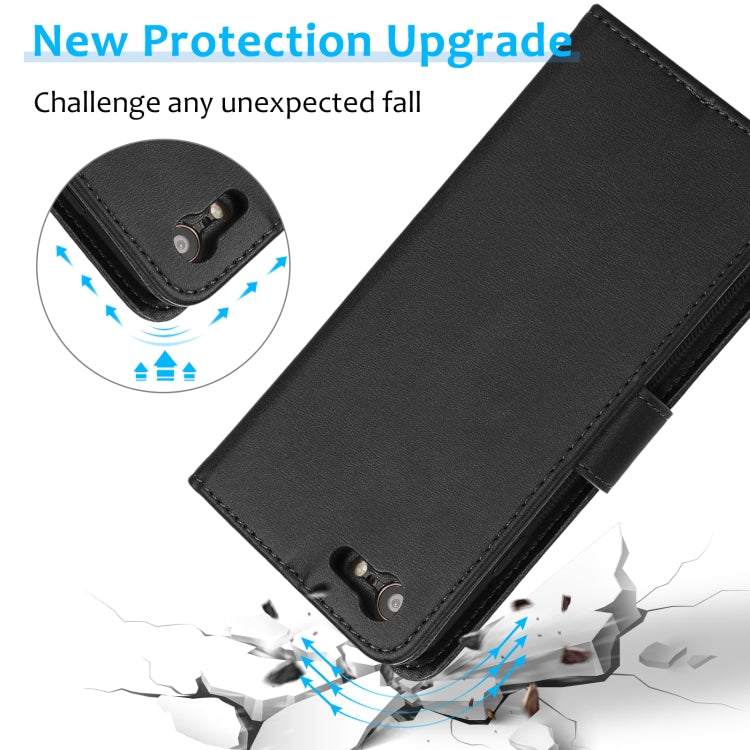 For iPhone SE 2022 / SE 2020 / 8 / 7 Calf Texture 2 in 1 Detachable Magnetic Back Cover Horizontal Flip Leather Case with Holder & Card Slots & Wallet & Photo Frame(Black) by buy2fix