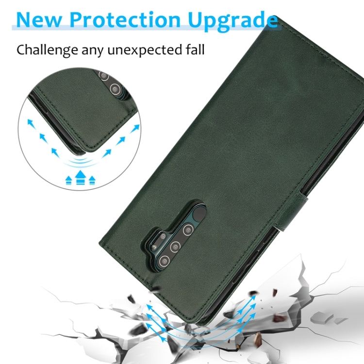 For Xiaomi Redmi Note 8 Pro Calf Texture 2 in 1 Detachable Magnetic Back Cover Horizontal Flip Leather Case with Holder & Card Slots & Wallet & Photo Frame (Green) by buy2fix