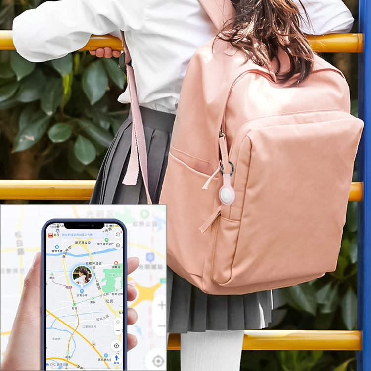 Mutural Liquid Silicone Protective Case with Key Ring for AirTag(White) by Mutural