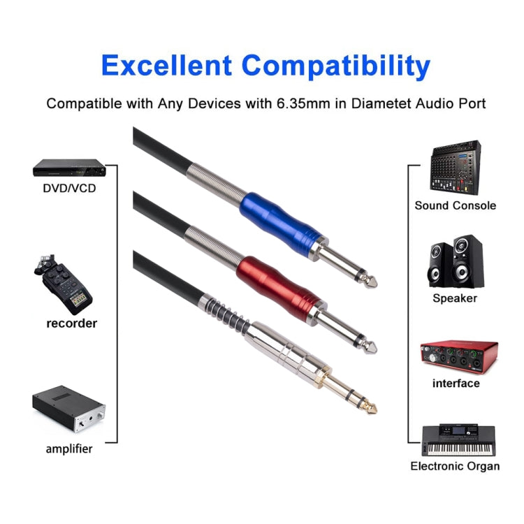 3683 3.5mm Male to Dual 6.35mm Male Audio Cable, Cable Length:1m(Black) by buy2fix