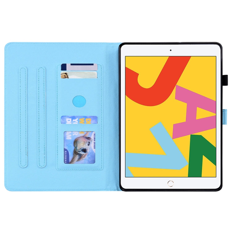 For iPad 10.2 2021 / 2020 / 2019 Animal Pattern Horizontal Flip Leather Case with Holder & Card Slots & Photo Frame & Sleep / Wake-up Function(Bib Kitten) by buy2fix