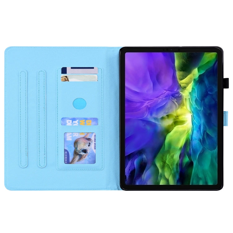 For iPad Pro 11 2022 / 2021 / 2020 / Air 2020 10.9Animal Pattern Horizontal Flip Leather Tablet Case with Holder & Card Slots & Photo Frame & Sleep / Wake-up Function(Blue Butterfly) by buy2fix