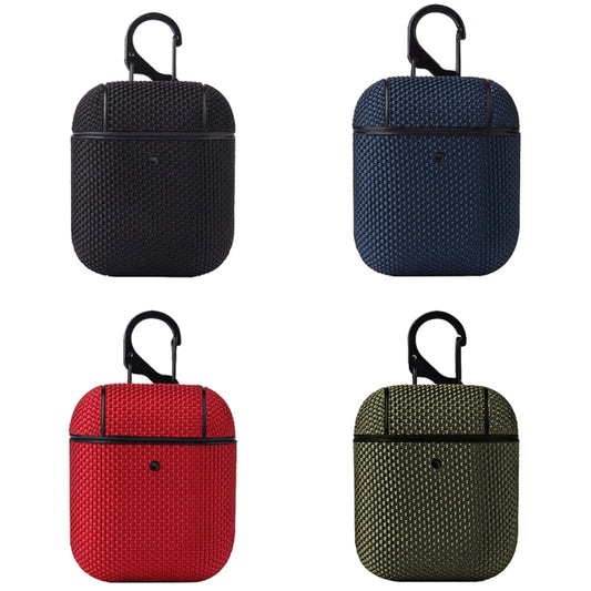 Business Cloth Earphone Protective Case with Hook For AirPods 1 / 2(Grey) by buy2fix