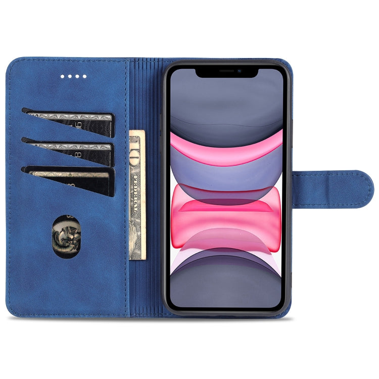 For iPhone 11 AZNS Skin Feel Calf Texture Horizontal Flip Leather Case with Card Slots & Holder & Wallet (Rose Gold) by AZNS