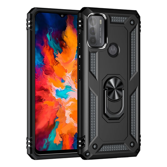 For Motorola Moto G50 Shockproof TPU + PC Protective Case with 360 Degree Rotating Holder(Black) by buy2fix