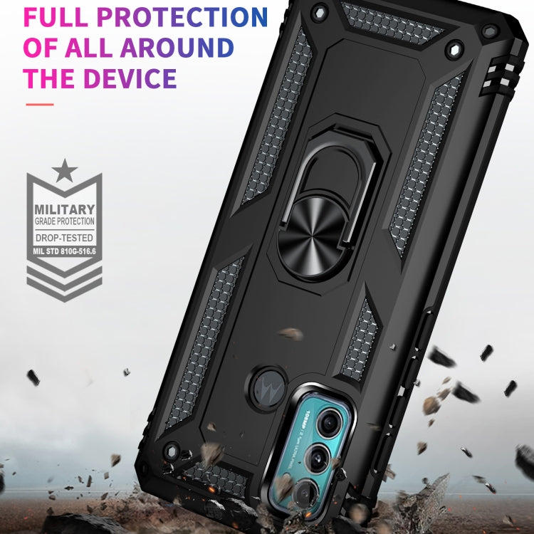 For Motorola Moto G60 / G40 Fusion Shockproof TPU + PC Protective Case with 360 Degree Rotating Holder(Black) by buy2fix