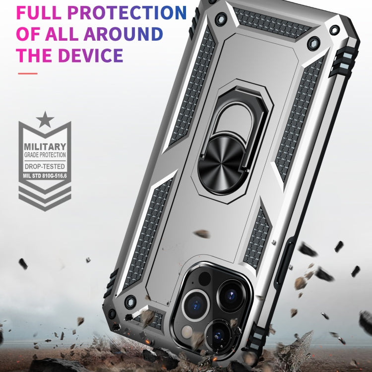 For iPhone 13 Pro Max Shockproof TPU + PC Protective Case with 360 Degree Rotating Holder (Silver) by buy2fix