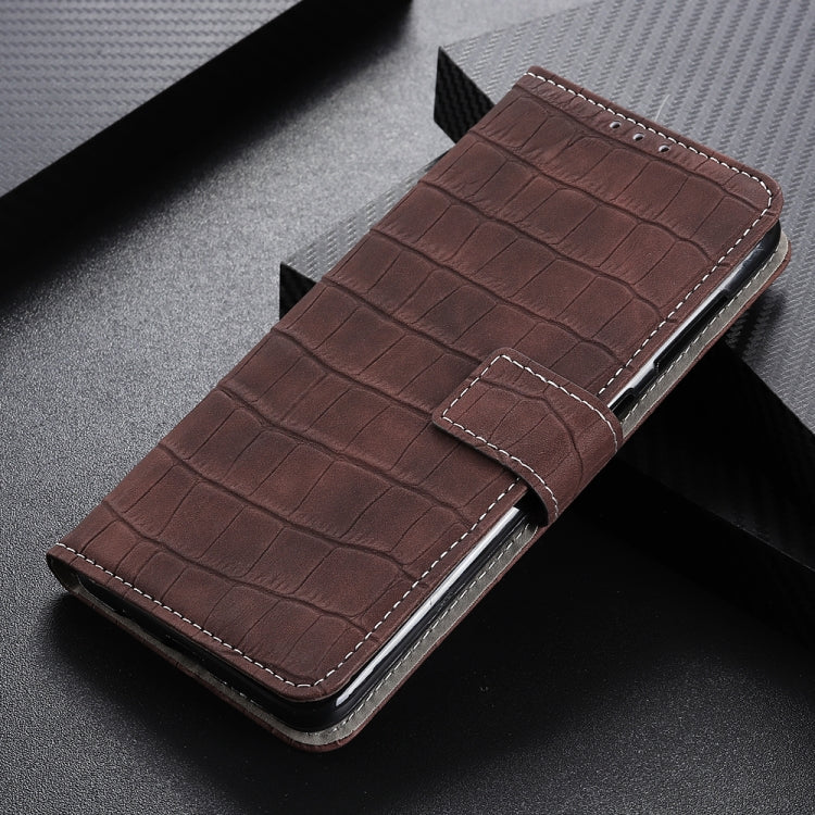 For OPPO Reno6 Pro 5G Crocodile Texture Horizontal Flip Leather Case with Holder & Card Slots & Wallet(Brown) by buy2fix