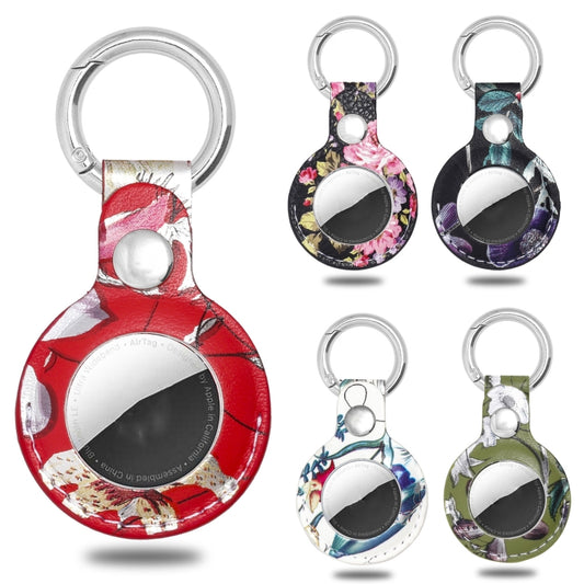 Leather Material Protective Cover For AirTag, Style:Quick Install(Black) by buy2fix