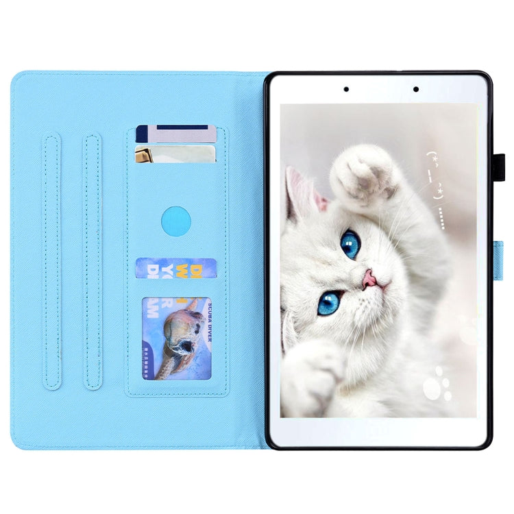 For Samsung Galaxy Tab A 8.0 2019 SM-T290 / SM-T295 Animal Pattern Horizontal Flip Leather Case with Holder & Card Slots & Photo Frame(Blue Butterfly) by buy2fix