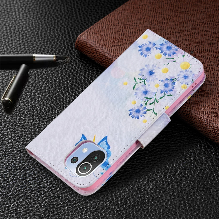 For Xiaomi Mi 11 Lite Colored Drawing Pattern Horizontal Flip Leather Case with Holder & Card Slots & Wallet(Butterfly Love) by buy2fix