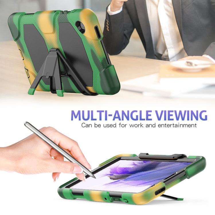 For Samsung Galaxy A7 Lite 8.7 2021 T220 / T225 Shockproof Colorful Silicon + PC Protective Case with Holder & Pen Slot(Camouflage) by buy2fix