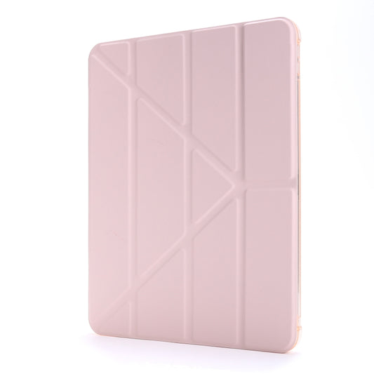 For iPad Air 13 2025 / 2024 / Pro 12.9 2022 / 2021 Multi-folding TPU Leather Tablet Case with Holder & Pen Slot(Gold) by buy2fix