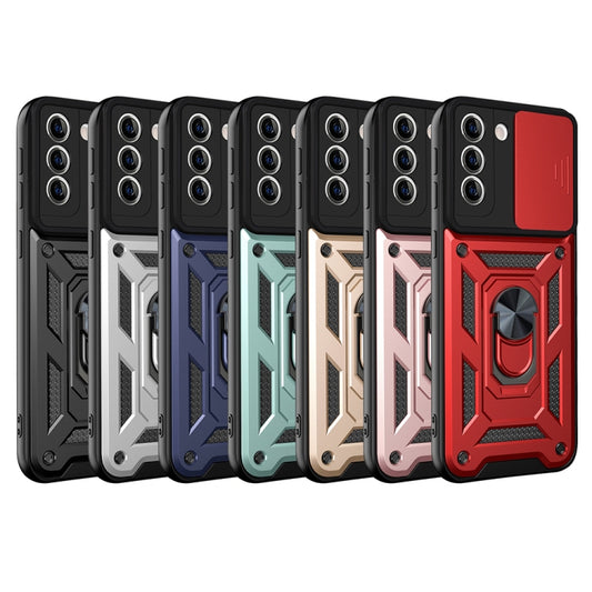 For Samsung Galaxy S21 FE Sliding Camera Cover Design TPU+PC Protective Case(Blue) by buy2fix