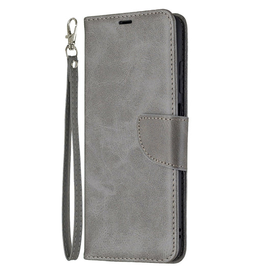 For Samsung Galaxy A03s 164mm Retro Lambskin Texture Pure Color Horizontal Flip PU Leather Case with Holder & Card Slots & Wallet & Lanyard(Grey) by buy2fix