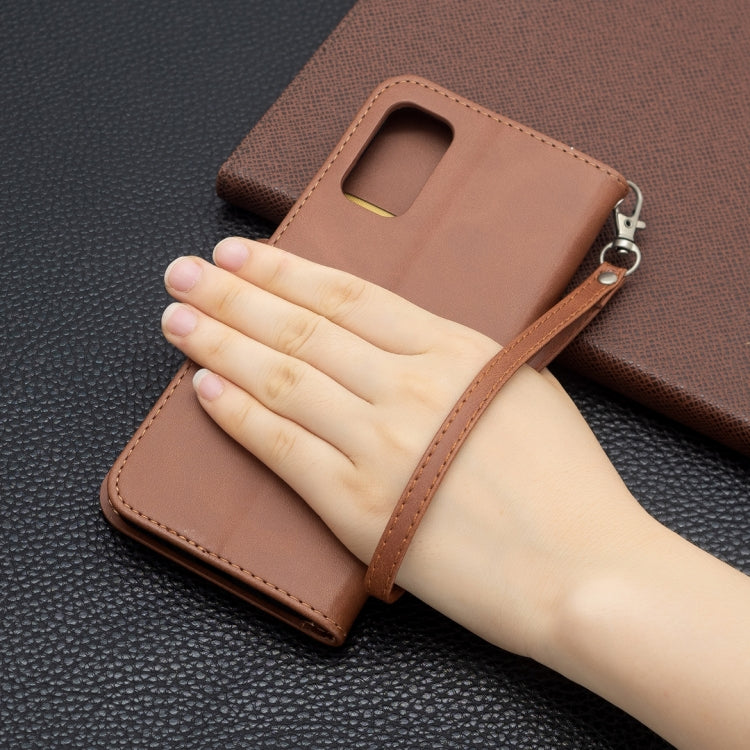 For Xiaomi Poco M3 Pro / Redmi Note 10 5G Retro Lambskin Texture Pure Color Horizontal Flip PU Leather Case with Holder & Card Slots & Wallet & Lanyard(Brown) by buy2fix