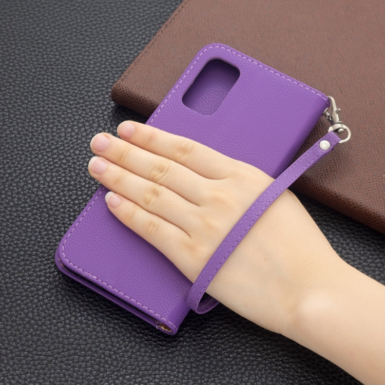 For Xiaomi Poco M3 Pro / Redmi Note 10 5G Litchi Texture Pure Color Horizontal Flip Leather Case with Holder & Card Slots & Wallet & Lanyard(Purple) by buy2fix