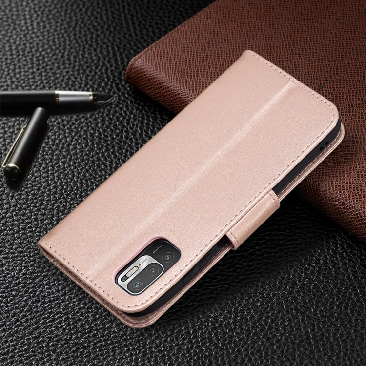 For Xiaomi Poco M3 Pro / Redmi Note 10 5G Embossing Two Butterflies Pattern Horizontal Flip PU Leather Case with Holder & Card Slot & Wallet & Lanyard(Rose Gold) by buy2fix