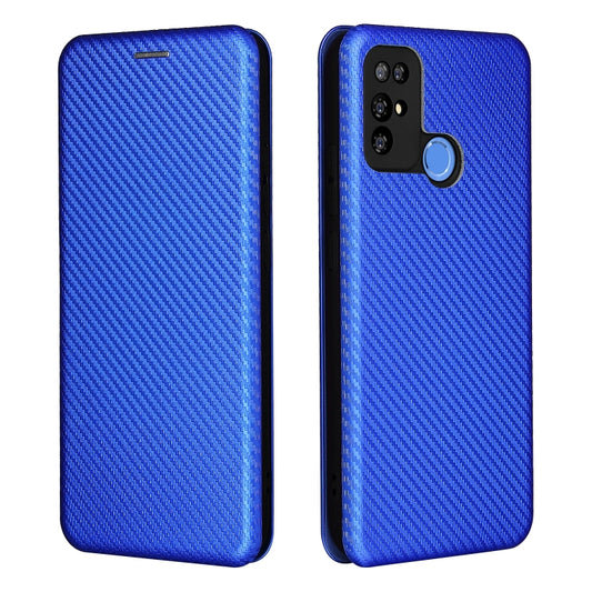 For Doogee X96 Pro Carbon Fiber Texture Horizontal Flip TPU + PC + PU Leather Case with Card Slot(Blue) by buy2fix
