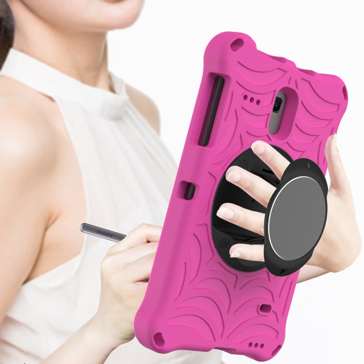 For Samsung Galaxy Tab A 8.0 2018 SM-T387W / SM-T387V & Tab A 8.0 SM-T385 / T380 & Tab 4 T330 & Tab E 8.0 T377 Spider King EVA Protective Case with Adjustable Shoulder Strap & Holder(Rose Red) by buy2fix