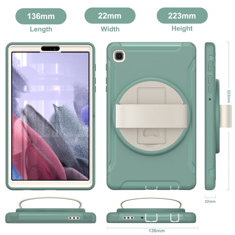 For Samsung Galaxy A7 Lite T220 / T225 360 Degree Rotation PC + TPU Protective Case with Holder & Hand-strap(Jade Green) by buy2fix