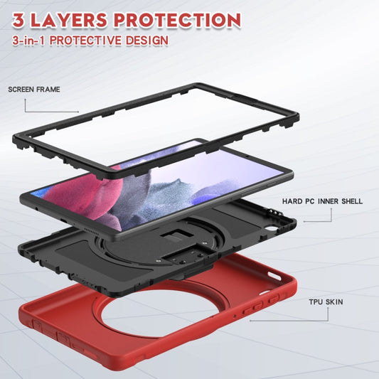 For Samsung Galaxy A7 Lite T220 / T225 360 Degree Rotation PC + TPU Protective Case with Holder & Hand-strap(Red) by buy2fix