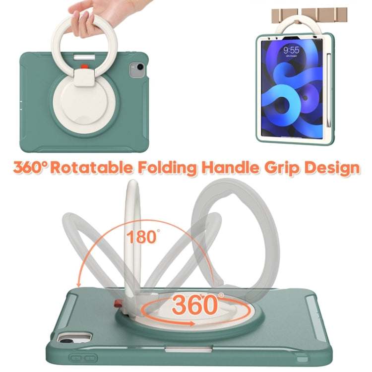 Shockproof TPU + PC Tablet Case with 360 Degree Rotation Grip Holder & Pen Slot For iPad Air 4 10.9 / Pro 11 2022 / 2021 / 2020 / 2018(Emmerald Green) by buy2fix