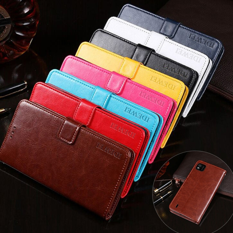 For Wiko Y62 idewei Crazy Horse Texture Horizontal Flip Leather Case with Holder & Card Slots & Wallet(Blue) by idewei