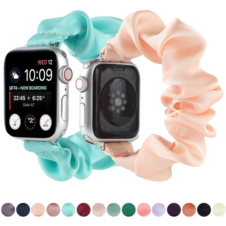 Scarf Hair Tie Watch Band For Apple Watch Ultra 49mm&Watch Ultra 2 49mm / Series 9&8&7 45mm / SE 3&SE 2&6&SE&5&4 44mm / 3&2&1 42mm(Black) by buy2fix