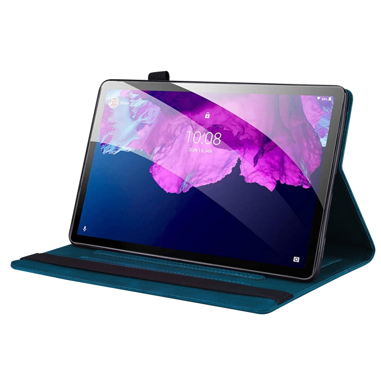 For Lenovo Tab P11 TB-J606F Business Shockproof Horizontal Flip Leather Case with Holder & Card Slots & Photo Frame & Pen Slot(Blue) by buy2fix