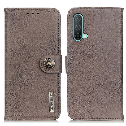 For OnePlus Nord CE 5G KHAZNEH Cowhide Texture Horizontal Flip Leather Case with Holder & Card Slots & Wallet(Khaki) by buy2fix