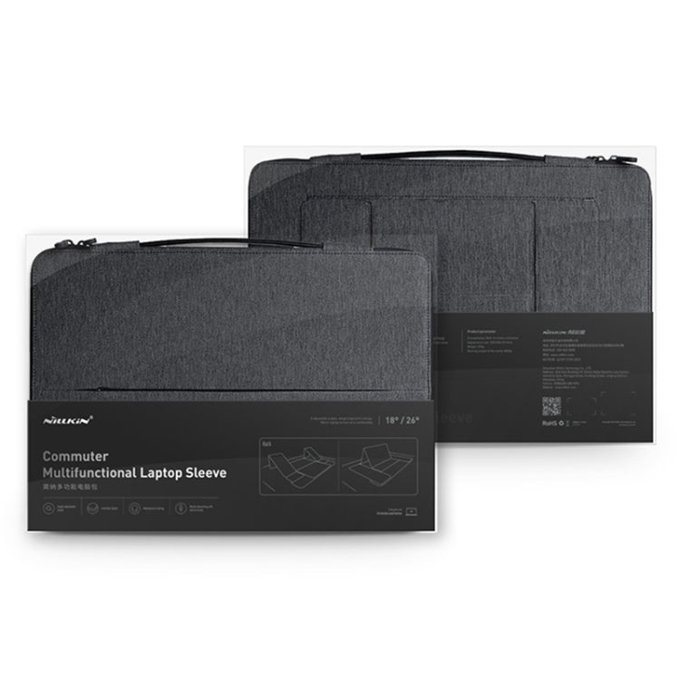 NILLKIN Multifunctional Laptop Storage Bag Handbag with Holder, Classic Version For 14 inch and Below Laptop(Black) by NILLKIN