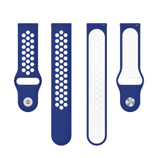 For Huawei Watch 3 / 3 Pro 22mm Two-color Silicone Watch Band(Blue White) by buy2fix