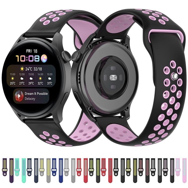 For Huawei Watch 3 / 3 Pro 22mm Two-color Silicone Watch Band(Red Black) by buy2fix