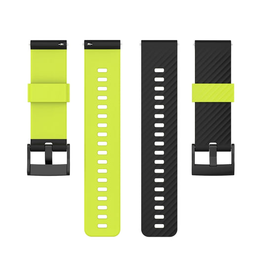 For Suunto 7 24mm Two-color Silicone Watch Band(Black Lime Green) by buy2fix