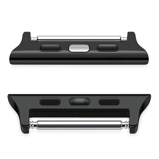 2 PCS Watchbands Stainless Steel Acoustic Ear Connector, Width: 22mm For Apple Watch Series 6 & SE & 5 & 4 40mm / 3 & 2 & 1 38mm(Black) by buy2fix