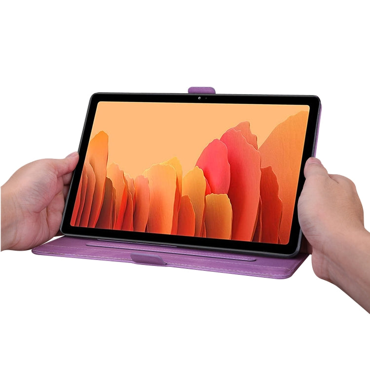 For Samsung Galaxy Tab A7 10.4 (2020) SM-T500 SM-T505 Love Butterfly Pattern Horizontal Flip Leather Case with Holder(Purple) by buy2fix