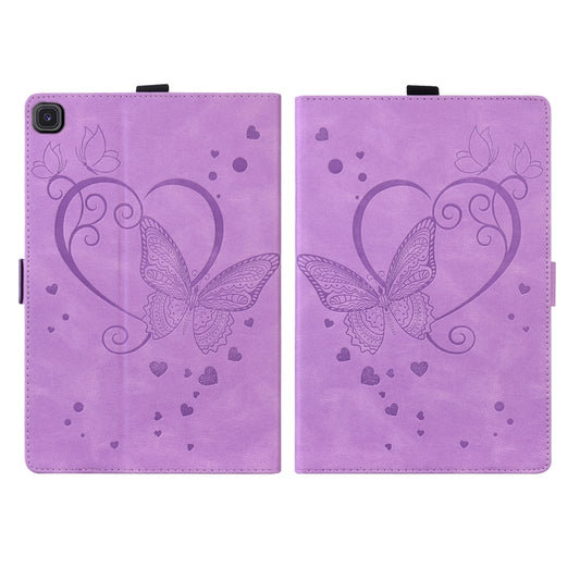For Samsung Galaxy Tab A 8.0 (2019) SM-T290 SM-T295 Love Butterfly Pattern Horizontal Flip Leather Case with Holder(Purple) by buy2fix