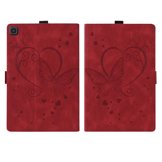 For Samsung Galaxy Tab A 8.0 (2019) SM-T290 SM-T295 Love Butterfly Pattern Horizontal Flip Leather Case with Holder(Red) by buy2fix
