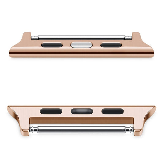 2 PCS Watchbands Stainless Steel Acoustic Ear Connector, Width: 22mm For Apple Watch Series 6 & SE & 5 & 4 44mm / 3 & 2 & 1 42mm(Rose Gold) by buy2fix