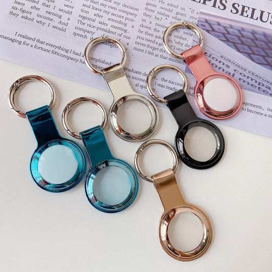 Anti-theft Plating TPU Protective Cover For AirTag(Black) by buy2fix