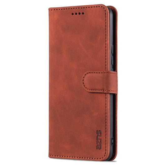 For vivo X60 AZNS Skin Feel Calf Texture Horizontal Flip Leather Case with Card Slots & Holder & Wallet(Brown) by AZNS