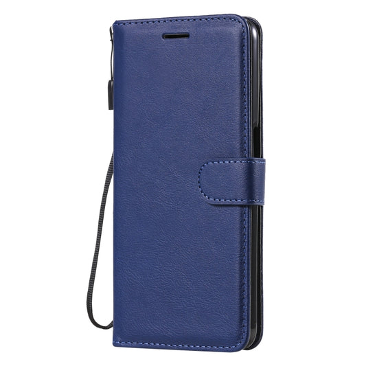 For OPPO A93 5G / A54 5G / A74 5G Solid Color Horizontal Flip Protective Leather Case with Holder & Card Slots & Wallet & Photo Frame & Lanyard(Blue) by buy2fix