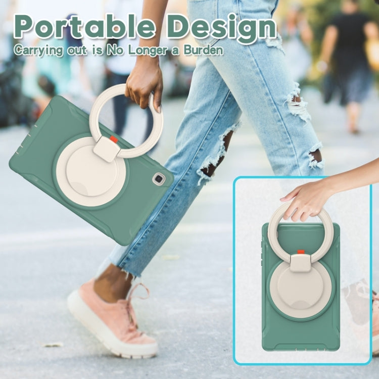 Shockproof TPU + PC Protective Case with 360 Degree Rotation Foldable Handle Grip Holder & Pen Slot For Samsung Galaxy Tab A7 Lite T220(Emmerald Green) by buy2fix