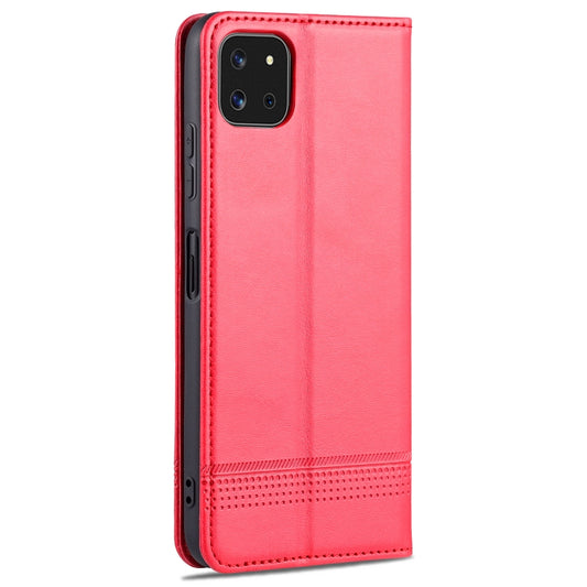 For Samsung Galaxy A22 5G AZNS Magnetic Calf Texture Horizontal Flip Leather Case with Card Slots & Holder & Wallet(Red) by AZNS