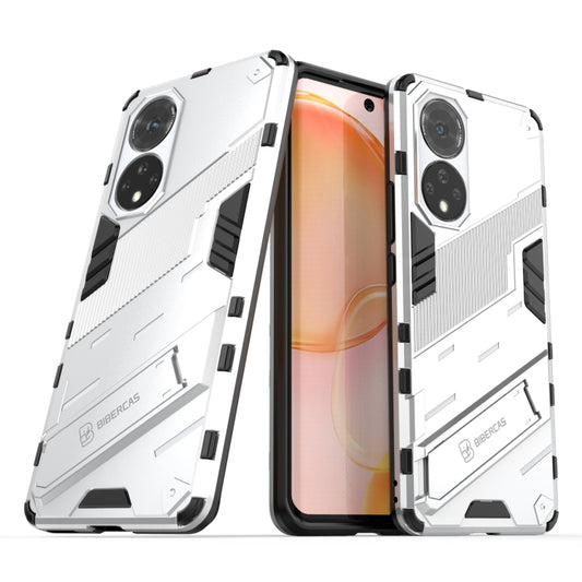 For Honor 50 Punk Armor 2 in 1 PC + TPU Shockproof Case with Invisible Holder(White) by buy2fix