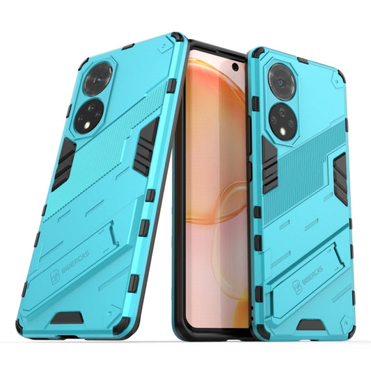 For Honor 50 Punk Armor 2 in 1 PC + TPU Shockproof Case with Invisible Holder(Blue) by buy2fix