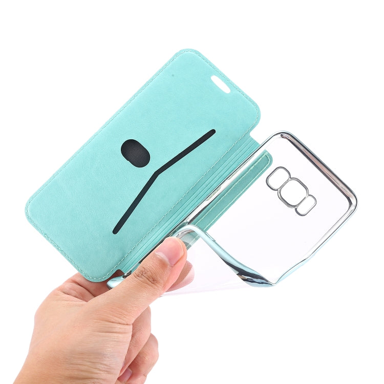 For Samsung Galaxy S8 Bronzing Plating PU + TPU Horizontal Flip Leather Case with Holder & Card Slot(Green) by buy2fix