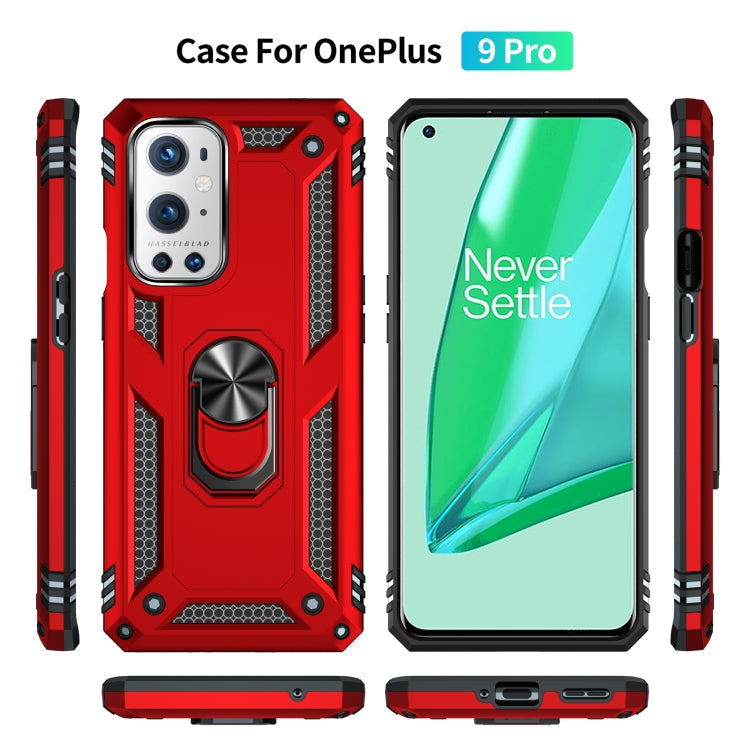 For OnePlus 9 Pro Shockproof TPU + PC Protective Case with 360 Degree Rotating Holder(Red) by buy2fix
