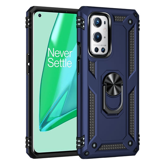 For OnePlus 9 Pro Shockproof TPU + PC Protective Case with 360 Degree Rotating Holder(Blue) by buy2fix